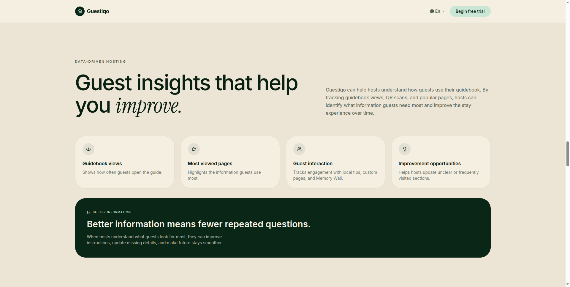 Guestiqo Marketing Website Screenshot